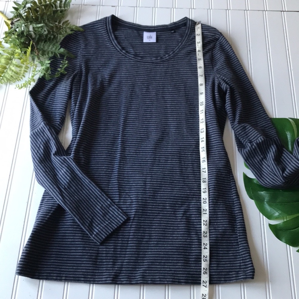 Cabi 3808 striped grey black top long sleeve - Picture 5 of 7